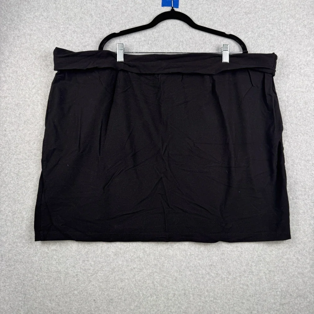 Eileen Fisher Skirt Womens 3X Black‎ Stretch Jersey Foldover Waist Mini